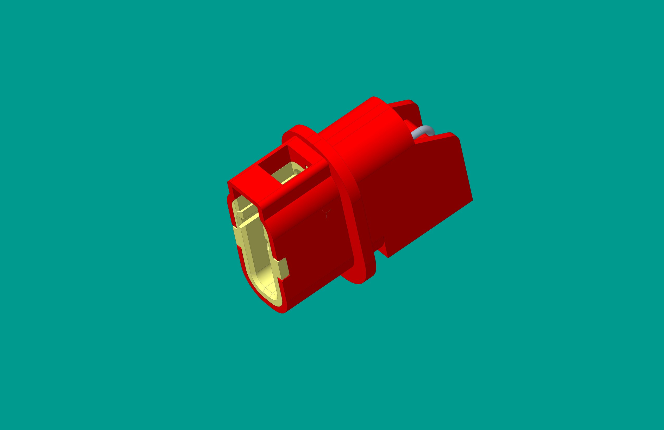 2.0間距雙排臥式針座2位紅色